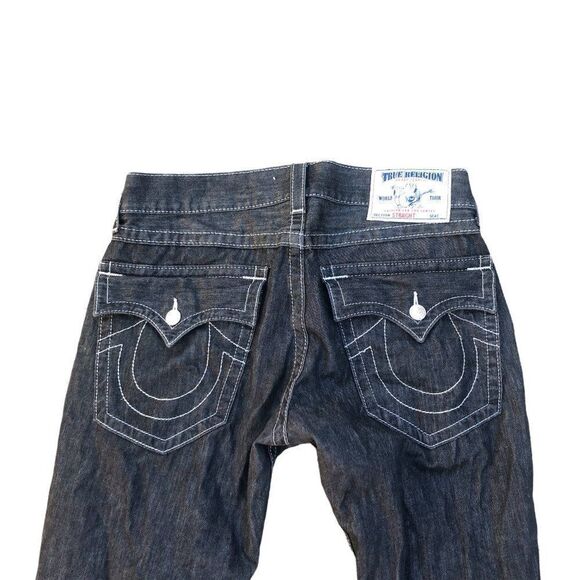 TRUE Religion Jeans Size 33 STRAIGHT Gray - Picture 2 of 9